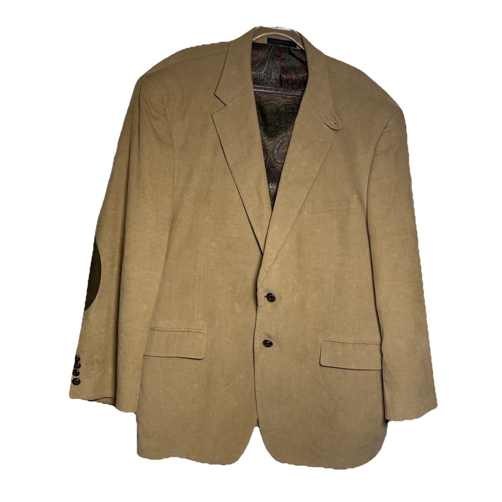 Lauren Ralph‎ Lauren Corduroy Sport Blazer Mens Size 46R Elbow Patches Paisley